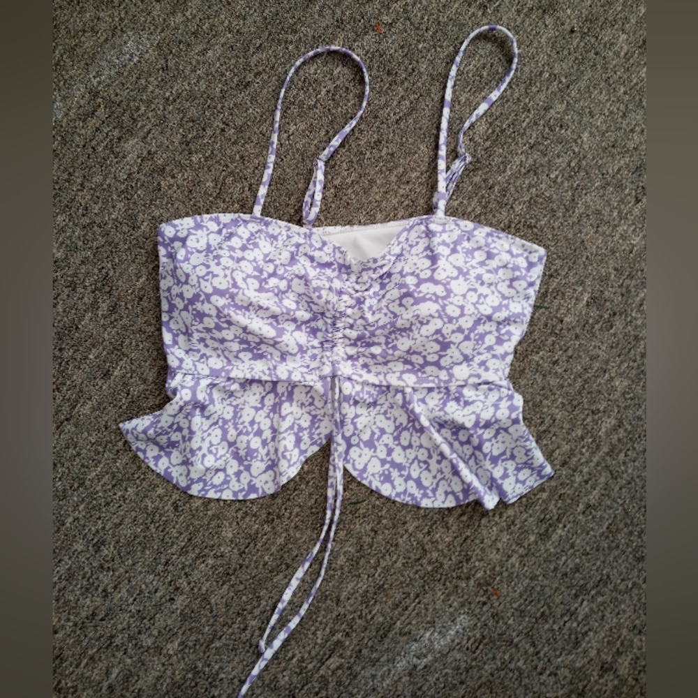 New floral print bikini swim suit top plus size 1x